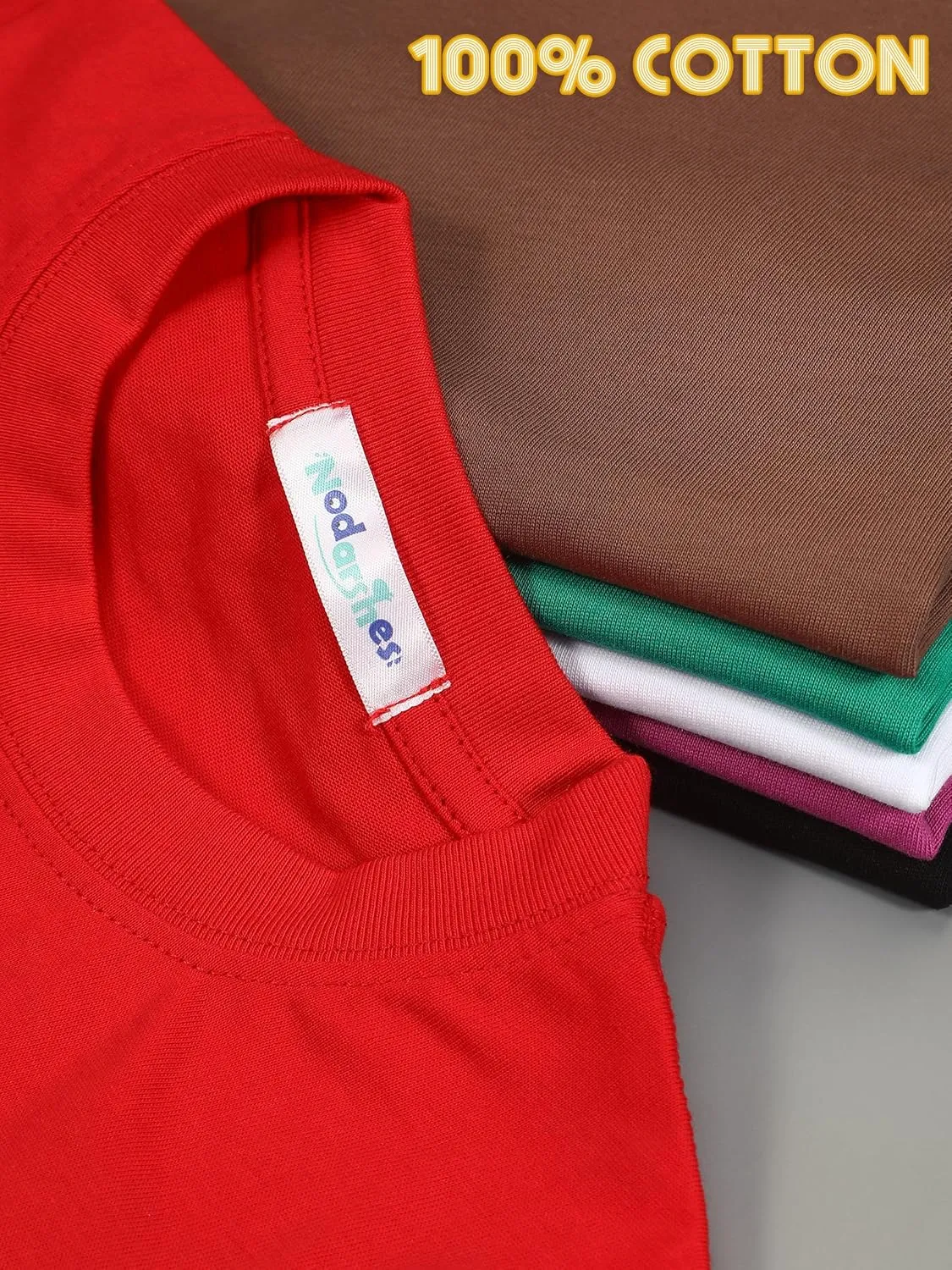 3 Pack Toddler Boys Cotton Short Sleeve T-Shirts Soft Solid Color Tees Summer Basic Tops for Kids 3-6Y