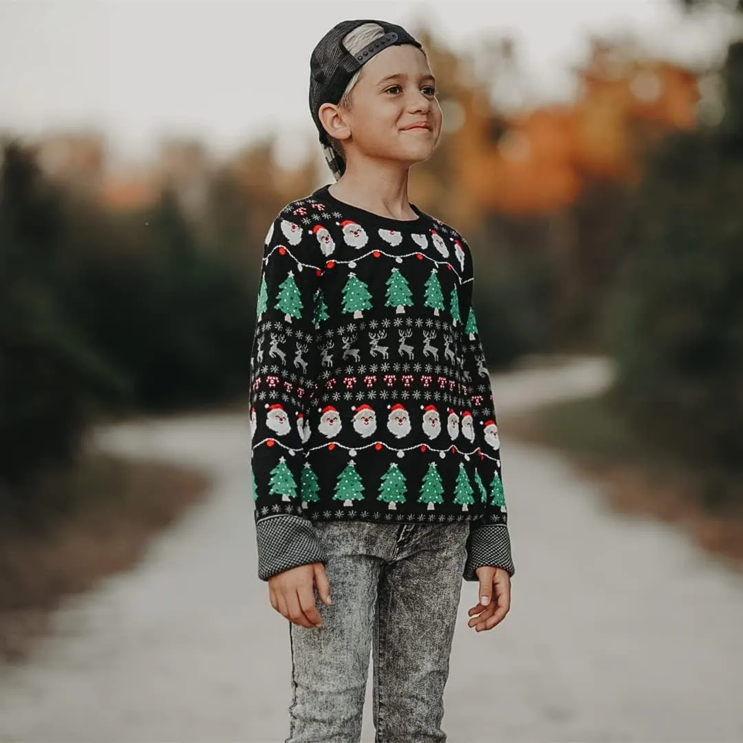 ADUKIDE Boys Ugly Christmas Sweater Xmas LED Light up Sweatshirt Girls Long Sleeve Knit Pullover Size 5-14T