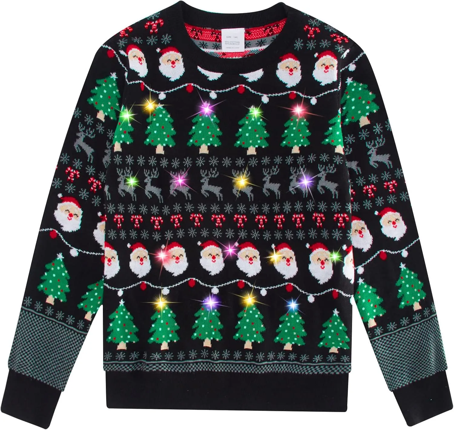 ADUKIDE Boys Ugly Christmas Sweater Xmas LED Light up Sweatshirt Girls Long Sleeve Knit Pullover Size 5-14T