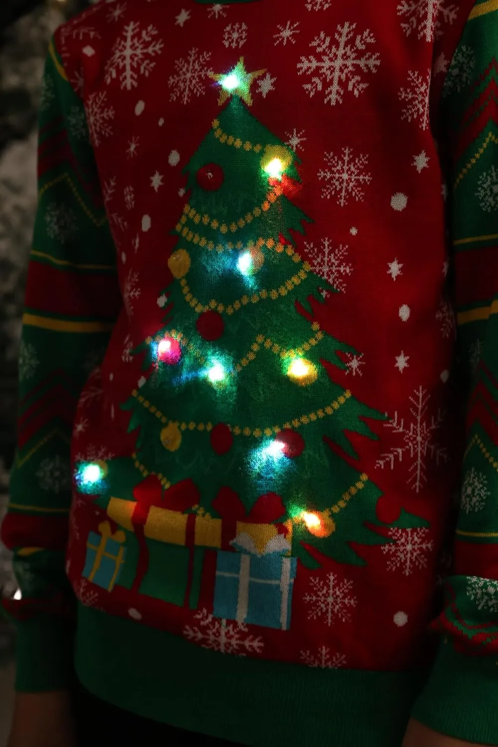 ADUKIDE Boys Ugly Christmas Sweater Xmas LED Light up Sweatshirt Girls Long Sleeve Knit Pullover Size 5-14T