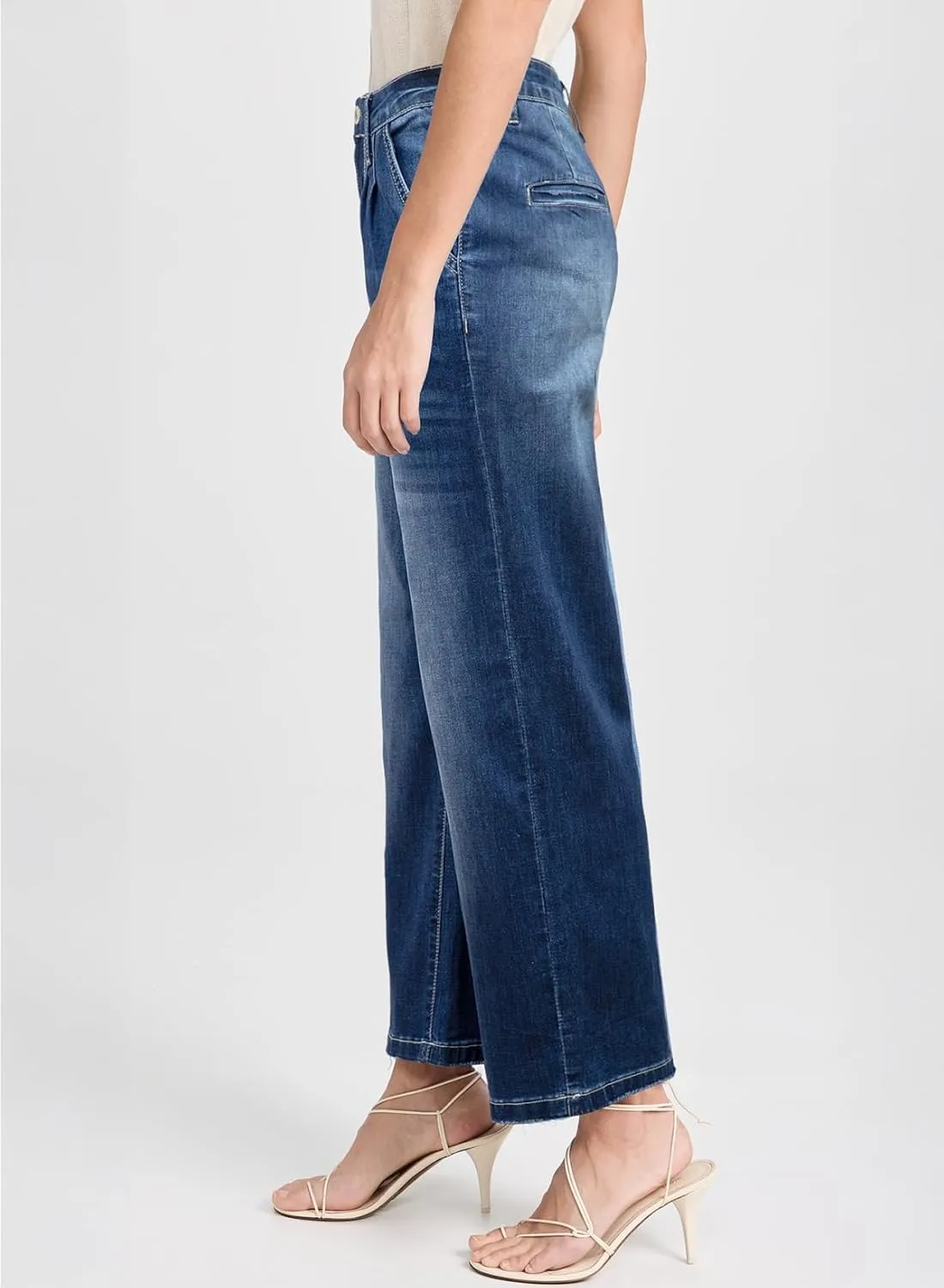 Astylish Women 2025 Wide Leg Jeans Cropped Jeans Stretchy High Waisted Baggy Loose Boyfriend Vintage Denim Pants