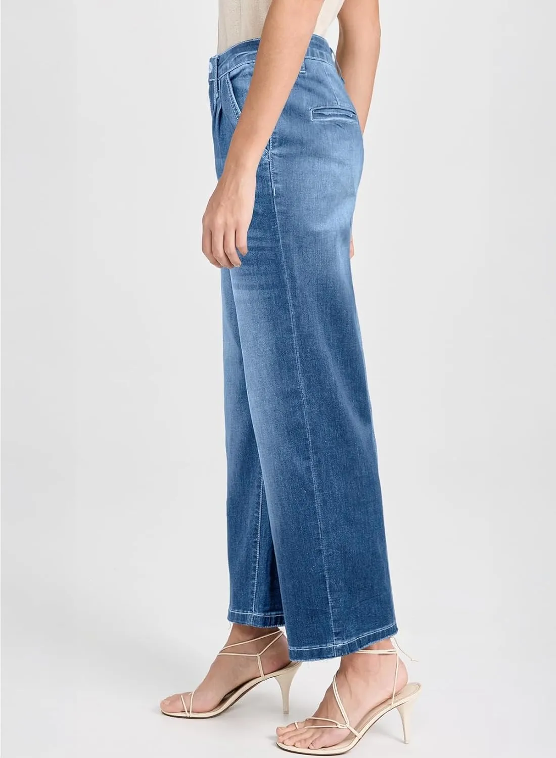 Astylish Women 2025 Wide Leg Jeans Cropped Jeans Stretchy High Waisted Baggy Loose Boyfriend Vintage Denim Pants