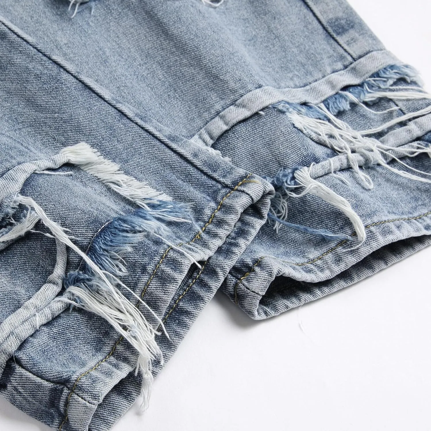 Bidobibo Mens Jeans Relaxed Fit Stretch Straight Leg Carpenter Denim Pants Loose Fit Trousers 2025 Distressed Tapered Jeans