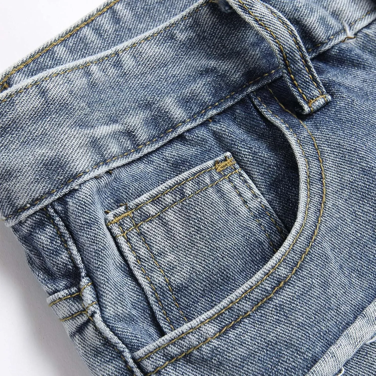 Bidobibo Mens Jeans Relaxed Fit Stretch Straight Leg Carpenter Denim Pants Loose Fit Trousers 2025 Distressed Tapered Jeans