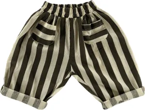 Boys' Cotton Linen Harem Bloomers Pants for Baby Toddler Striped Bloomer Elastic Basic Harem Joggers 0 Months 24 Month