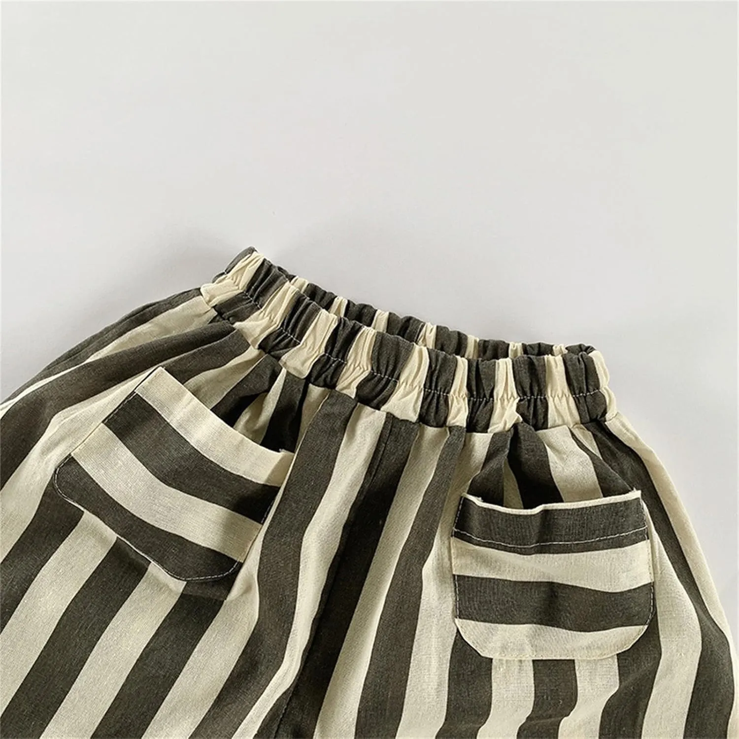 Boys' Cotton Linen Harem Bloomers Pants for Baby Toddler Striped Bloomer Elastic Basic Harem Joggers 0 Months 24 Month