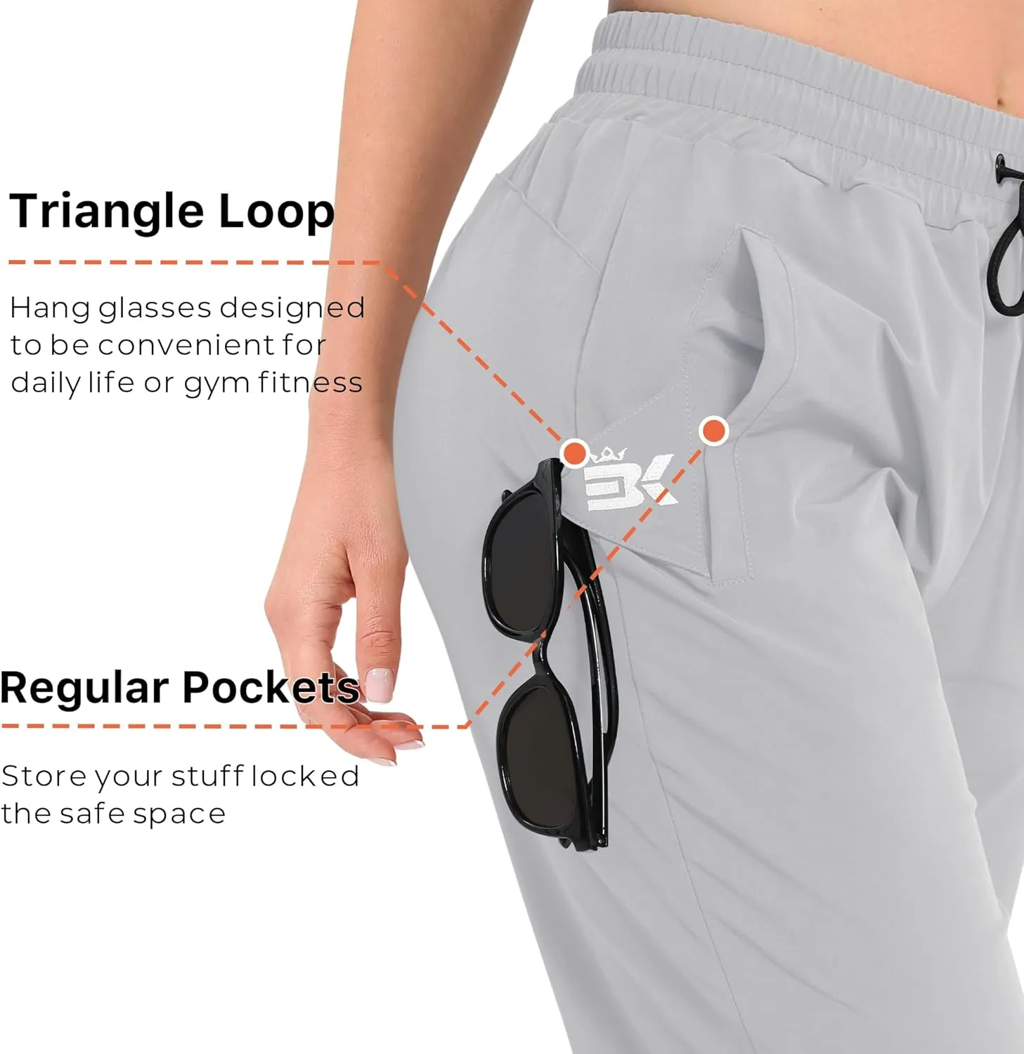 BROKIG Women's Lightweight Joggers Pants,Casual Gym Running Workout Sweatpants with Pockets