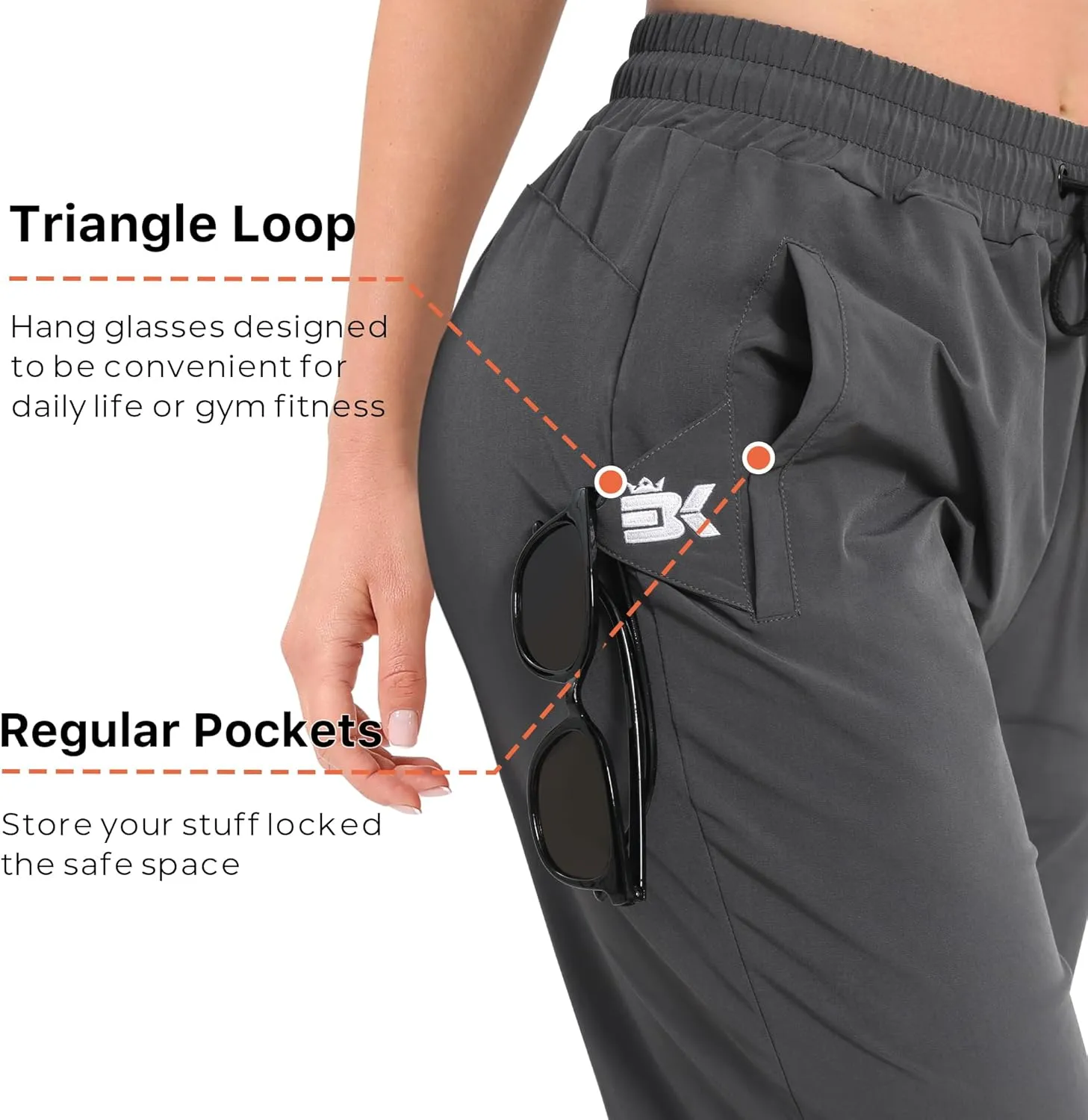 BROKIG Women's Lightweight Joggers Pants,Casual Gym Running Workout Sweatpants with Pockets
