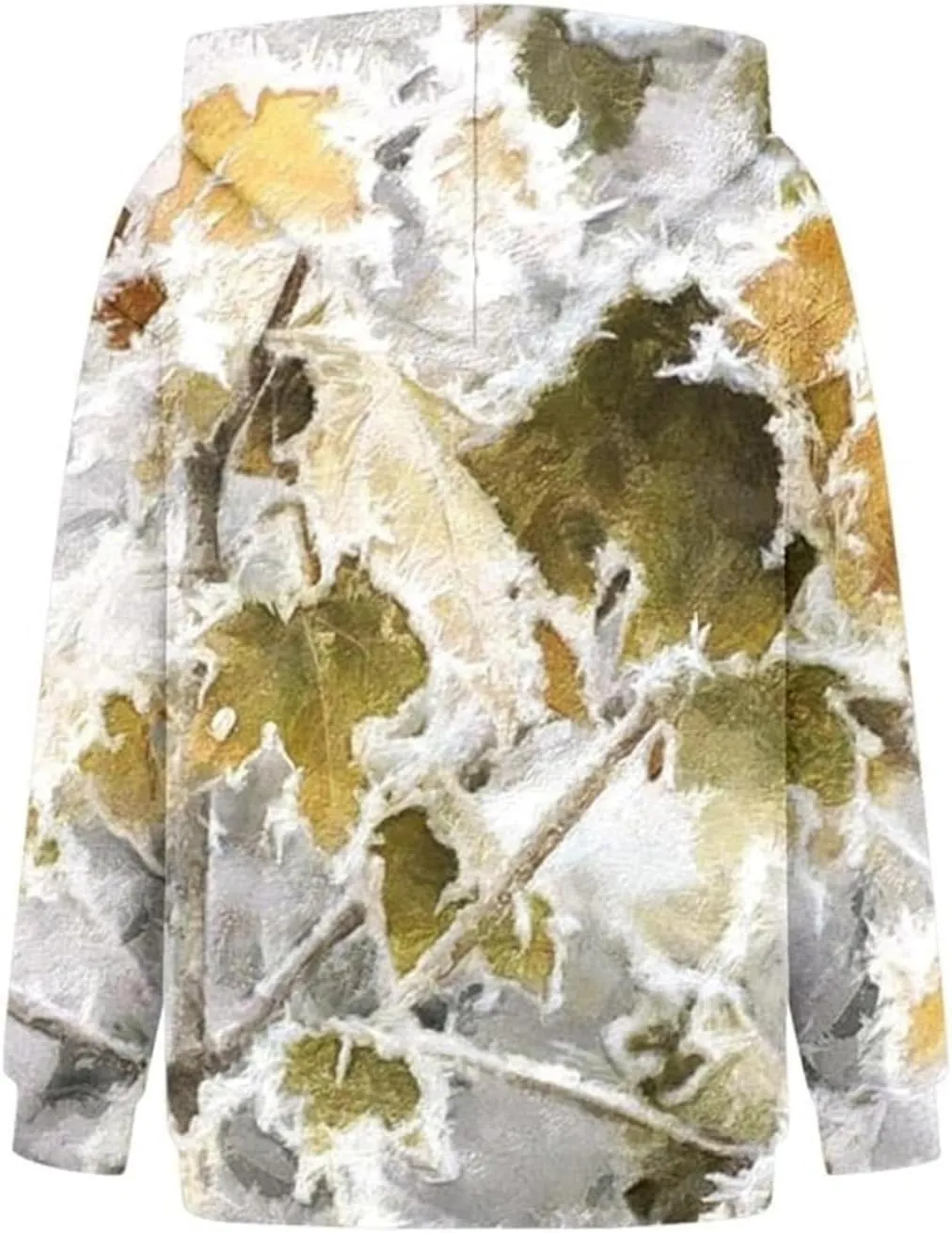 Camo Sweatshirt Women Maple Leaf Graphic Printed Hoodies Relaxed Fit Casual Sweatshirts Lightweight Hooded Pullovers