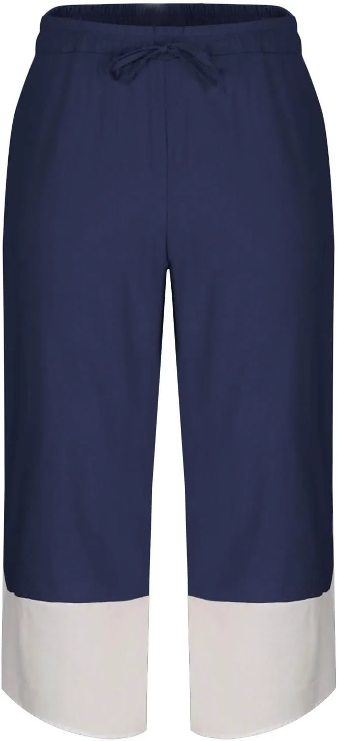 Capri Pants for Men Capri Quick Dry 3/4 Length Pants Drawstring Elastic Waist Casual Beach Boho Yoga Trousers