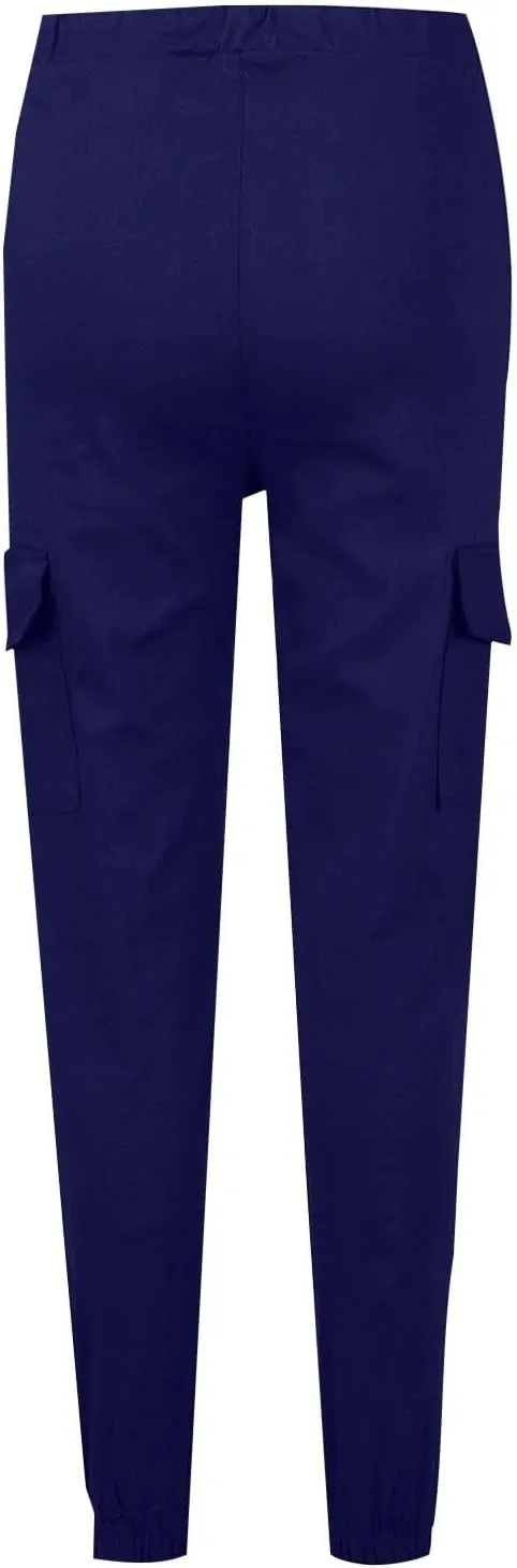 Cargo Joggers for Women Light Weight Stretchy Hiking Pants Drawstring Tapered Cinch Bottom Baggy Cargo Pants