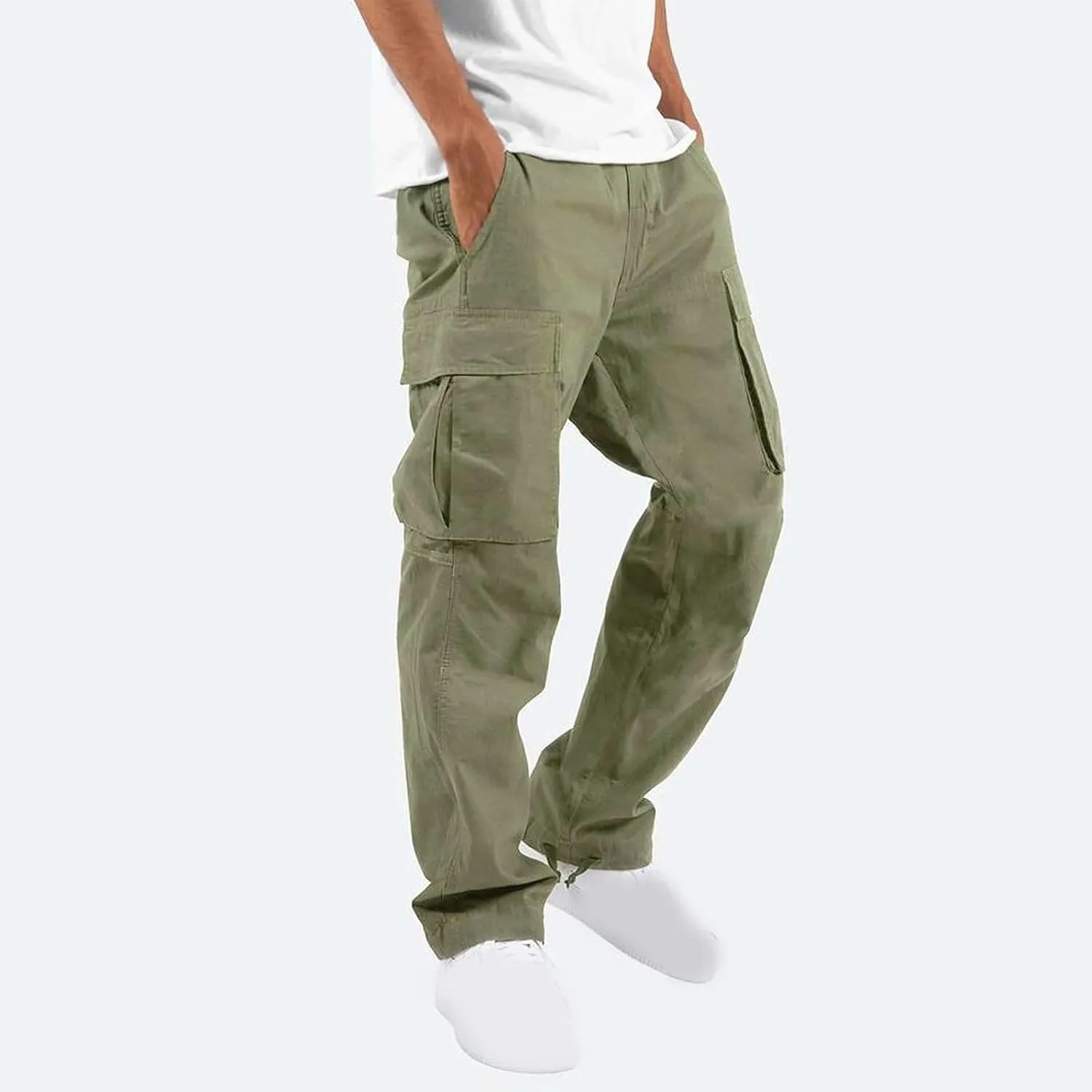 Cargo Pants for Men Relaxed Fit Joggers Pants Multi-Pocket Work Pants Casual Outdoor Hiking Pants Tactical Trousers