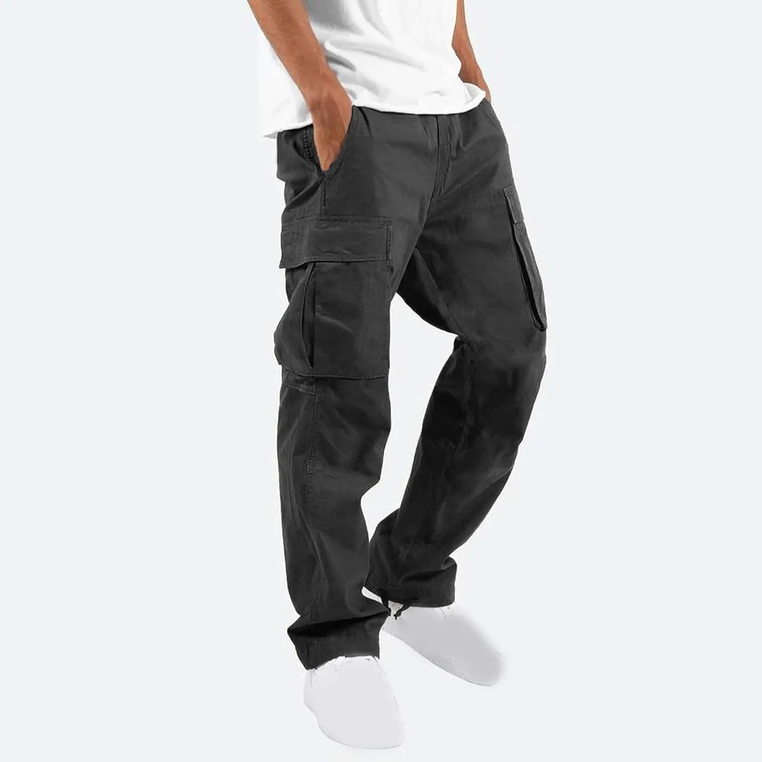 Cargo Pants for Men Relaxed Fit Joggers Pants Multi-Pocket Work Pants Casual Outdoor Hiking Pants Tactical Trousers