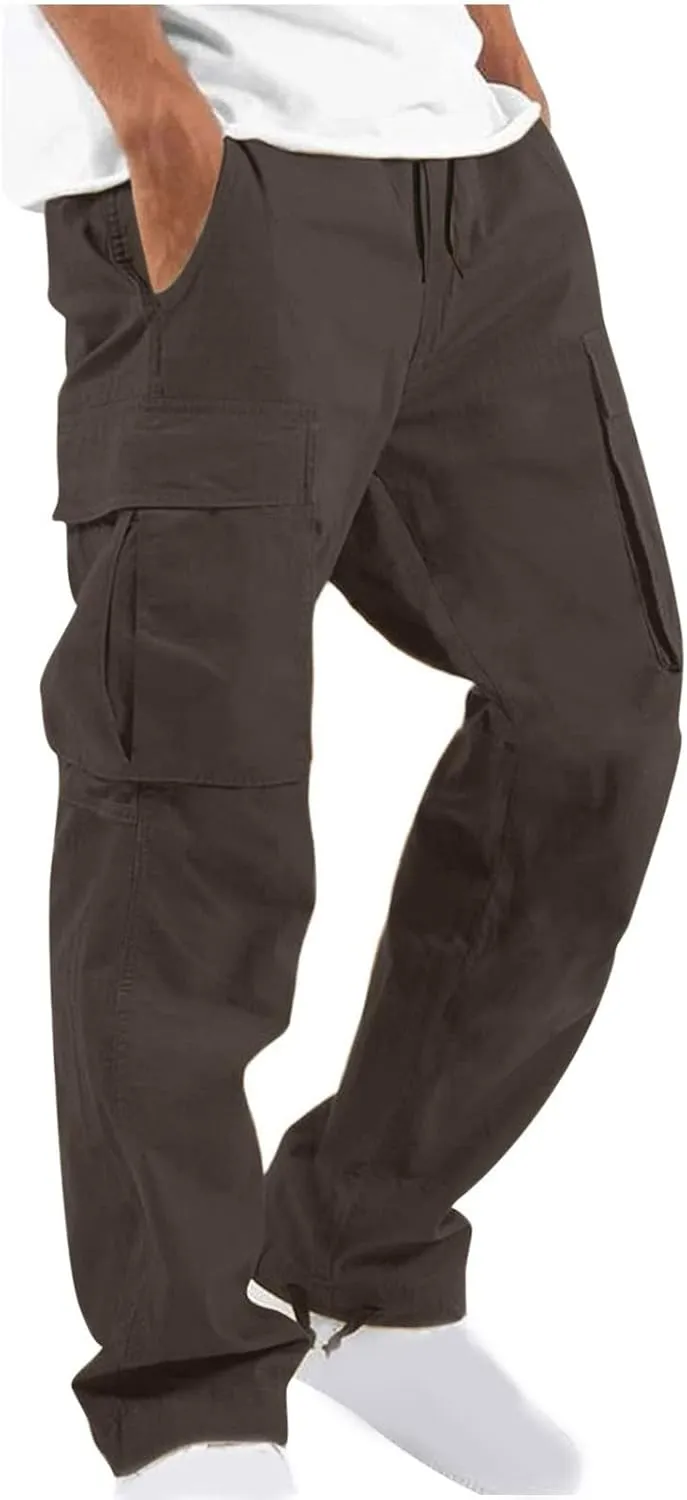 Cargo Pants for Men Relaxed Fit Joggers Pants Multi-Pocket Work Pants Casual Outdoor Hiking Pants Tactical Trousers