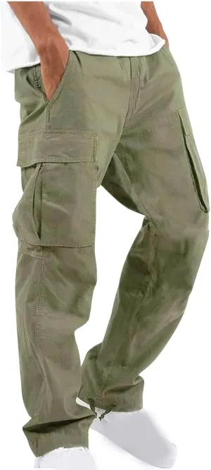 Cargo Pants for Men Relaxed Fit Joggers Pants Multi-Pocket Work Pants Casual Outdoor Hiking Pants Tactical Trousers