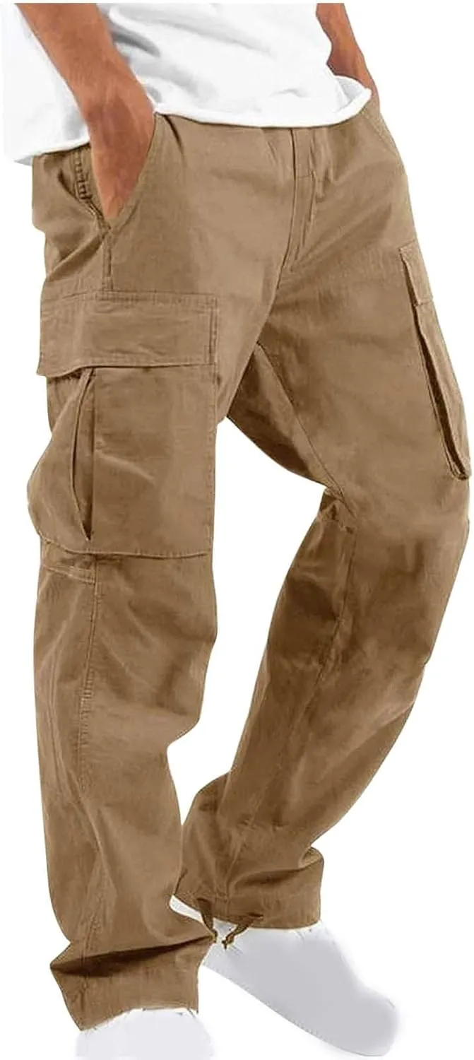 Cargo Pants for Men Relaxed Fit Joggers Pants Multi-Pocket Work Pants Casual Outdoor Hiking Pants Tactical Trousers