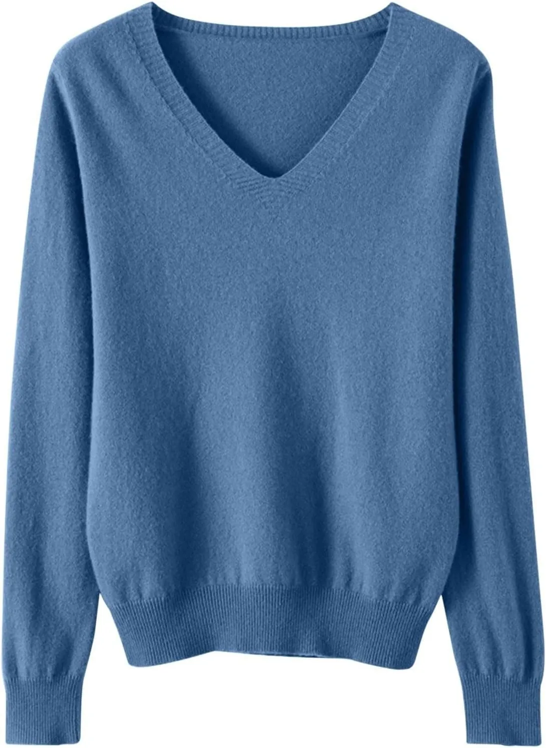 Cashmere Sweaters for Women Long Sleeve Loose Pullover Tops Soft Warm Cozy Lightweight Casual Wool Knit Sweater