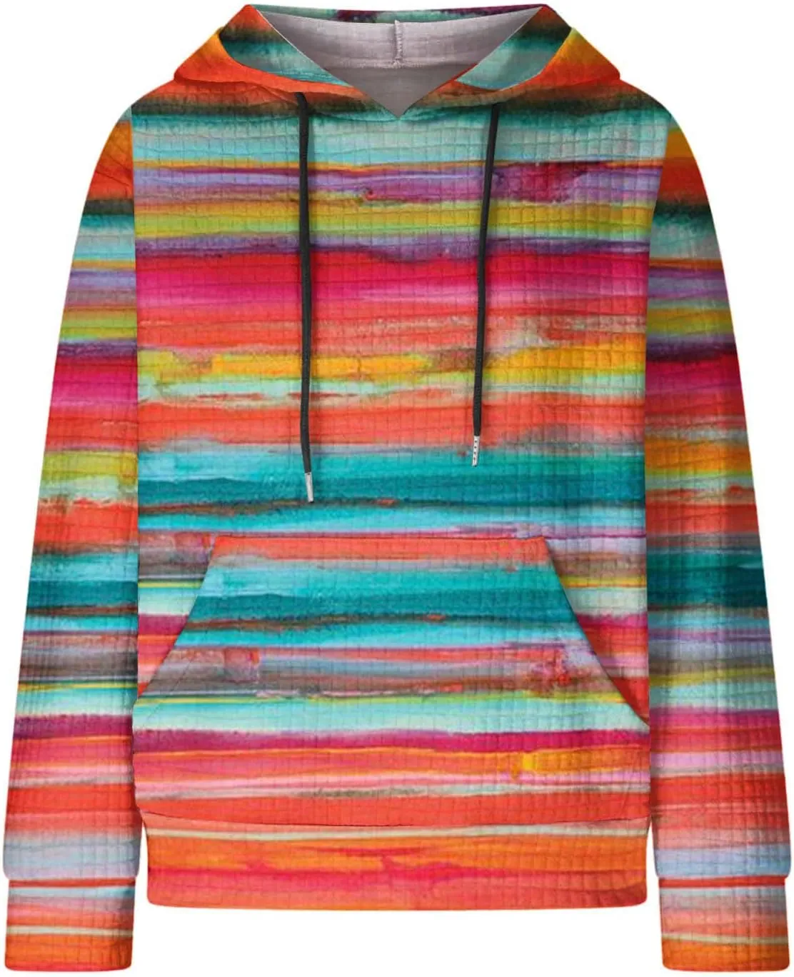 Ceboyel Womens Waffle Knit Hooded Sweatshirts Trendy Hoodies Sweater Long Sleeve Pullover Tops Teen Girls Cute Winter Outfits