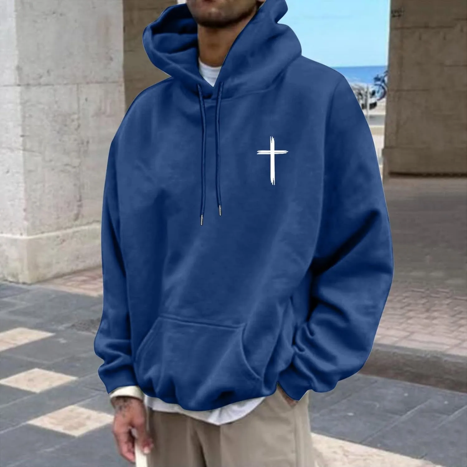 Christian Hoodies for Men Women Bible Verse Letter Graphic Printed Hoodies Casual Drawstring Long Sleeve Tops with Pockets