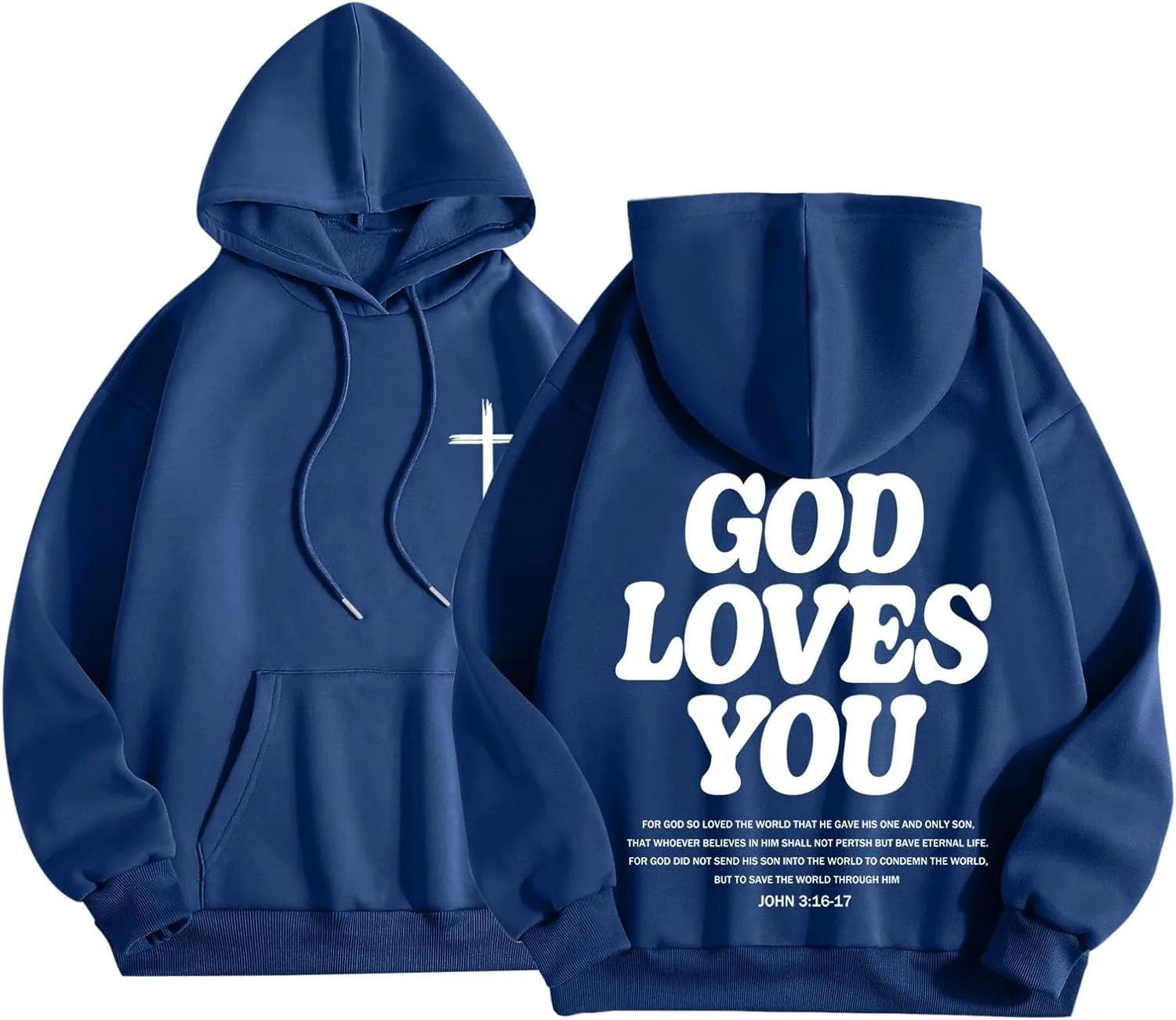 Christian Hoodies for Men Women Bible Verse Letter Graphic Printed Hoodies Casual Drawstring Long Sleeve Tops with Pockets