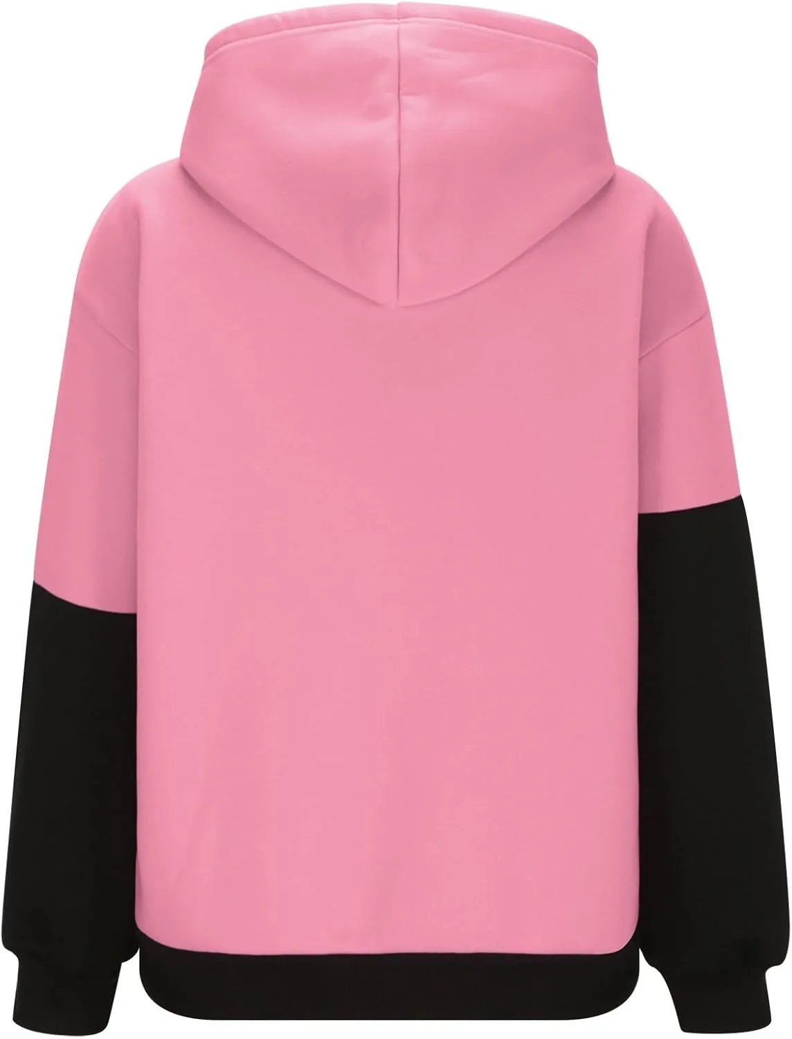 Color Block Hoodie Women Drawstring Sweatshirts with Kangaroo Pocket Y2K Preppy Trendy Casual Loose Hooded Pullovers