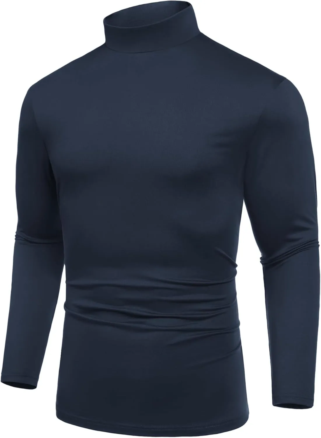 COOFANDY Mens Mock Turtleneck T-Shirts Long Sleeve Solid Color Tees Shirts Basic Casual Slim Fit Pullover T Shirts