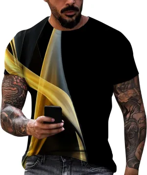 Cool T Shirts for Men with Designs,3D Printed Graphic Tees Basic Short Sleeve Crewneck Summer Tops Casual Slim Tees