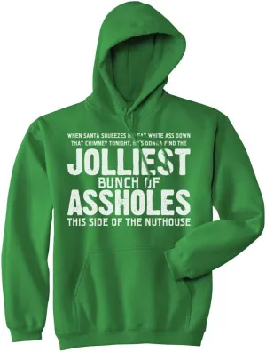 Crazy Dog T-Shirts Jolliest Bunch of A-Holes Hoodie Funny Merry Christmas Sarcastic Saying Cool