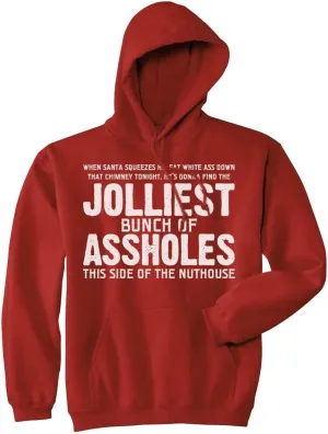 Crazy Dog T-Shirts Jolliest Bunch of A-Holes Hoodie Funny Merry Christmas Sarcastic Saying Cool