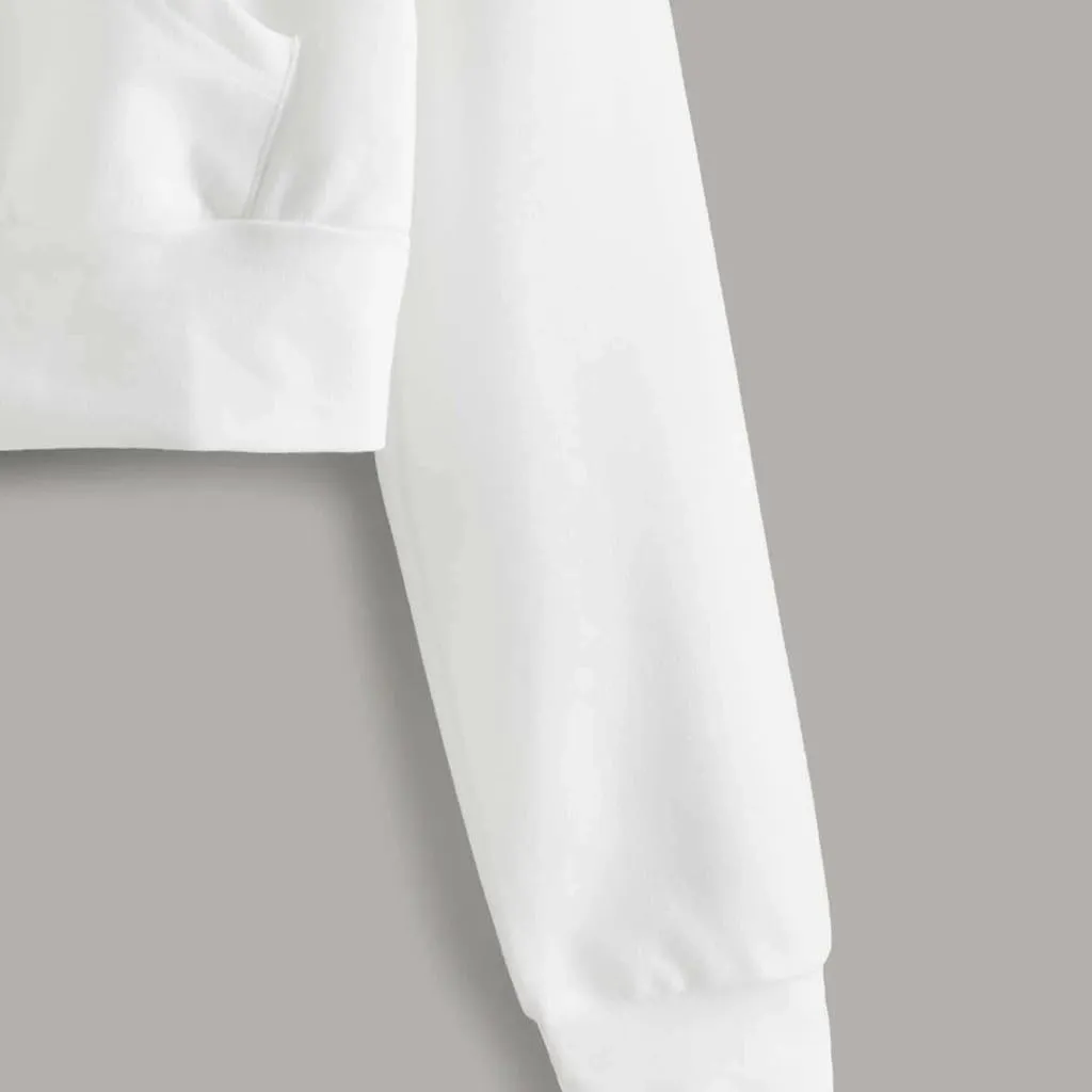 Crop Zip Up Hoodies for Women Trendy Long Sleeve Sweatshirts Jackets Y2k Tops Teen Girls Fall Clothes 2024