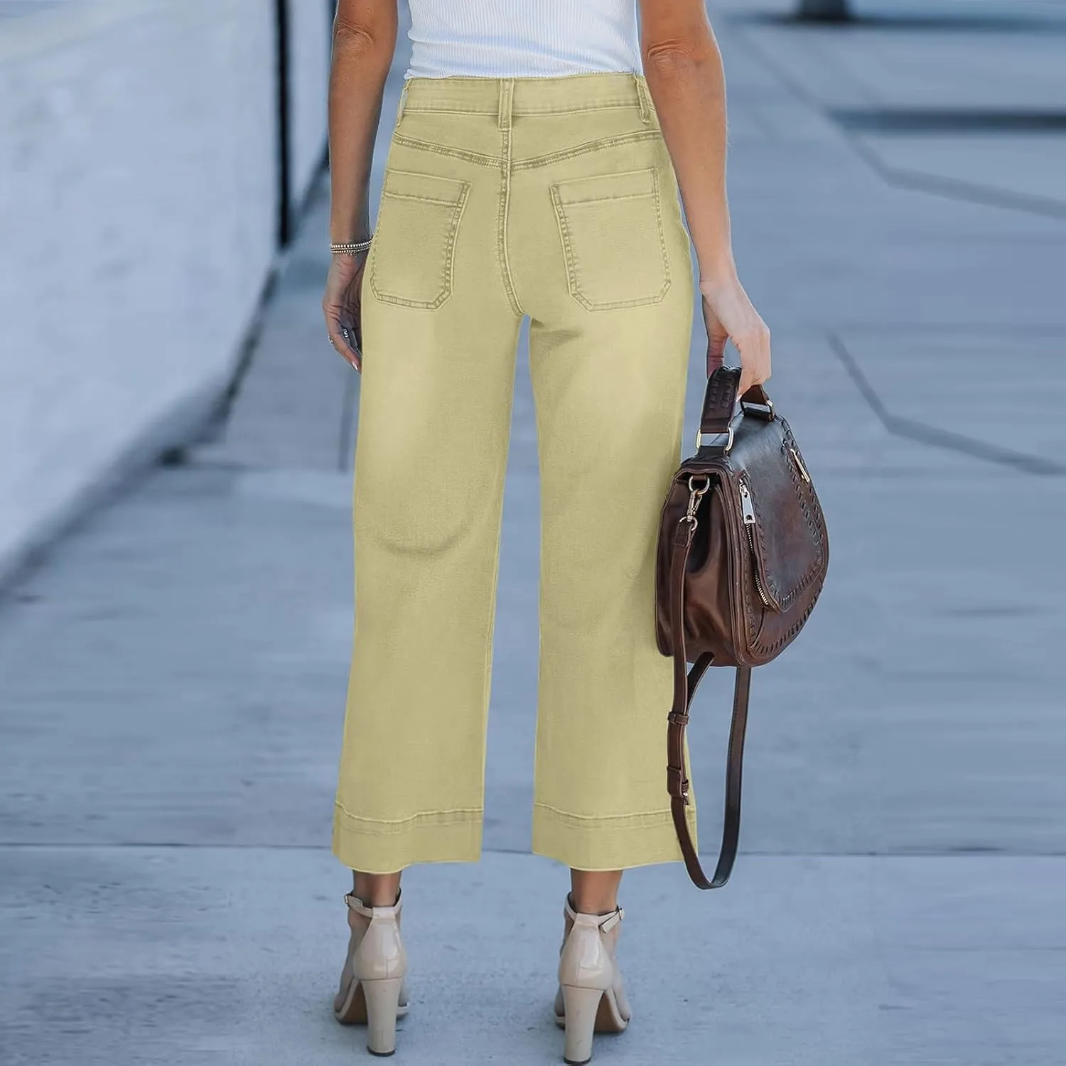 Cropped Jeans for Women High Waisted Mother Mom 90s Boyfriend Denim Jeans Casual Vintage Y2k Wide Leg Denim Pants