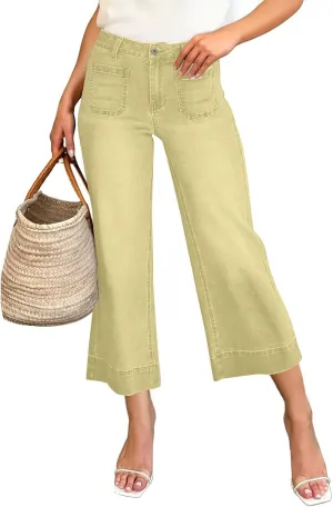 Cropped Jeans for Women High Waisted Mother Mom 90s Boyfriend Denim Jeans Casual Vintage Y2k Wide Leg Denim Pants