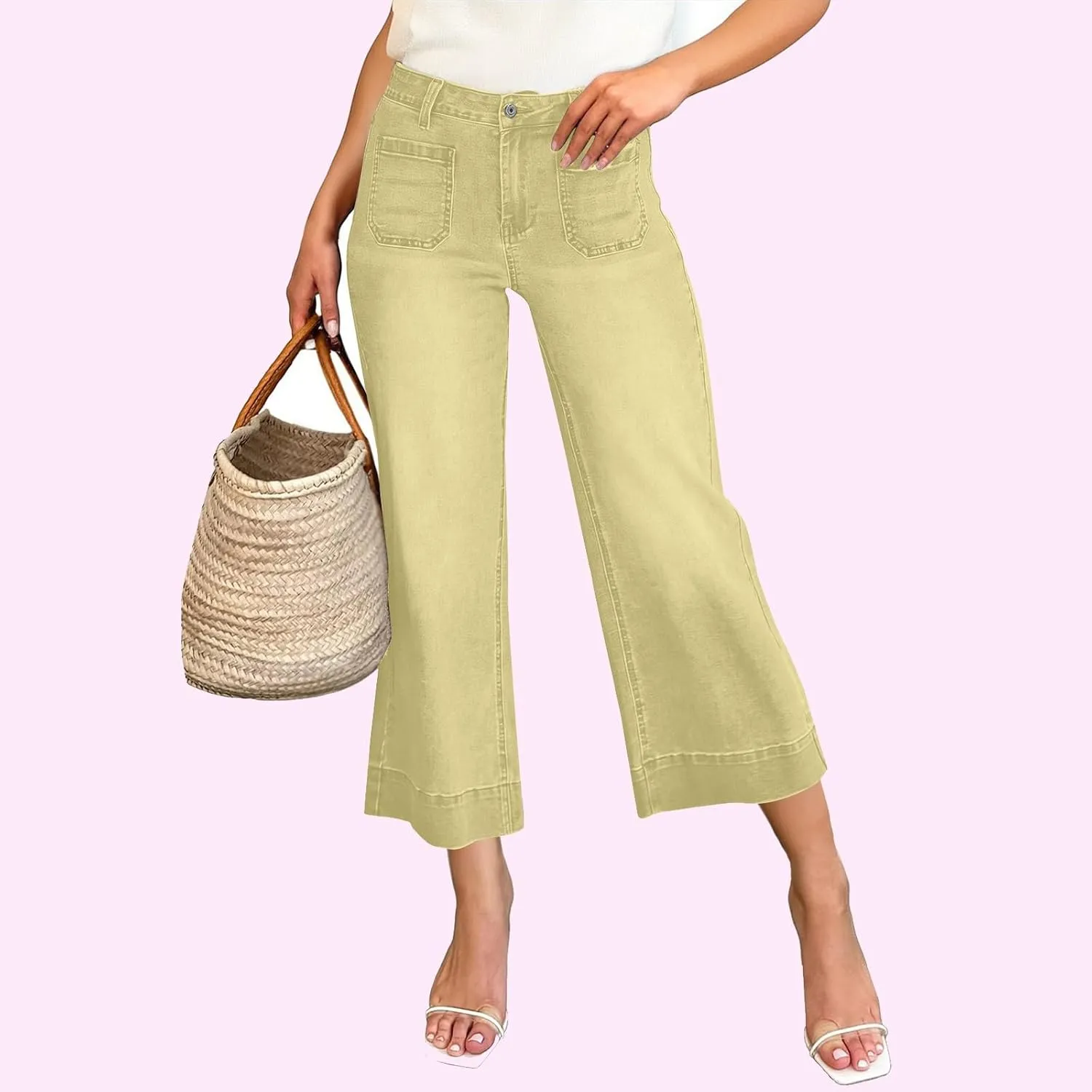 Cropped Jeans for Women High Waisted Mother Mom 90s Boyfriend Denim Jeans Casual Vintage Y2k Wide Leg Denim Pants