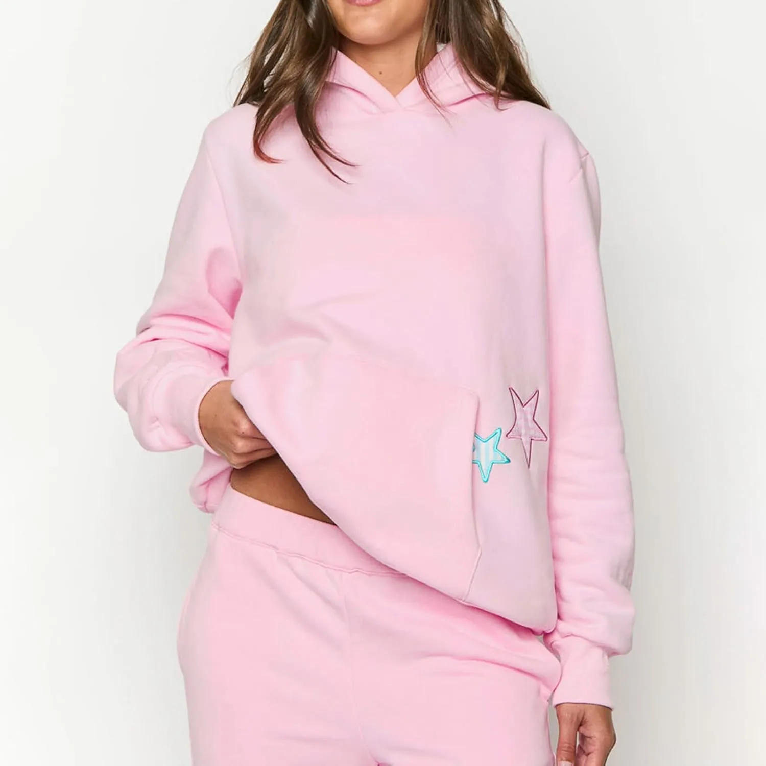 Cute Hoodies Teen Girls Y2k Preppy Floral Graphic Sweatshirt Women Embroidered Oversized Hooded Sweater Streetwear