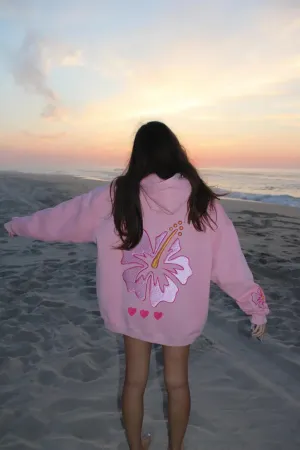 Cute Hoodies Teen Girls Y2k Preppy Floral Graphic Sweatshirt Women Embroidered Oversized Hooded Sweater Streetwear