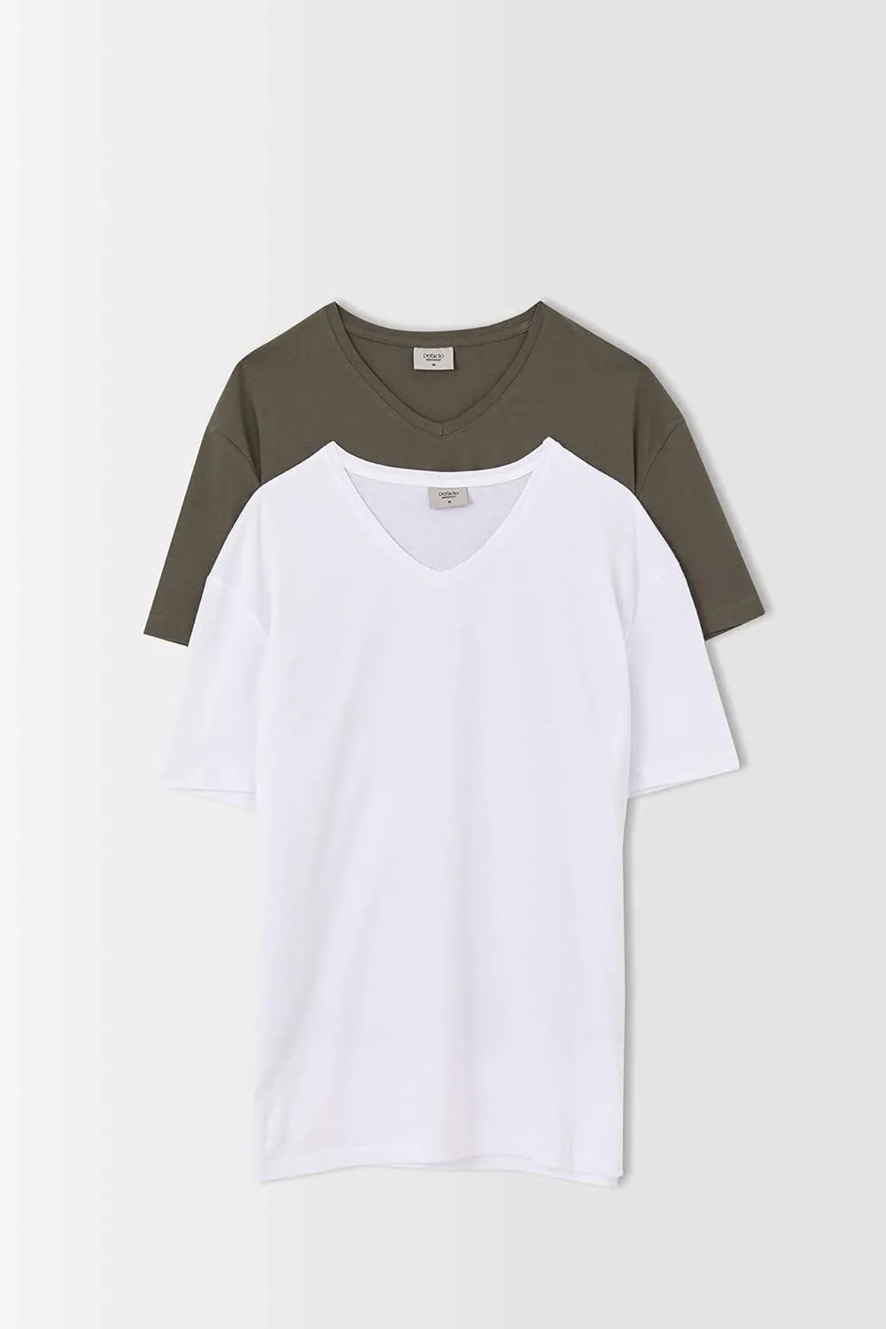DeFacto Set of Short Sleeve Crew Neck Oversized T Shirts for Men 100% Cotton 2-Pack – Men Oversized Crew Neck T-Shirts