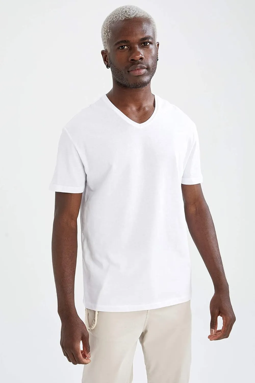 DeFacto Set of Short Sleeve Crew Neck Oversized T Shirts for Men 100% Cotton 2-Pack – Men Oversized Crew Neck T-Shirts