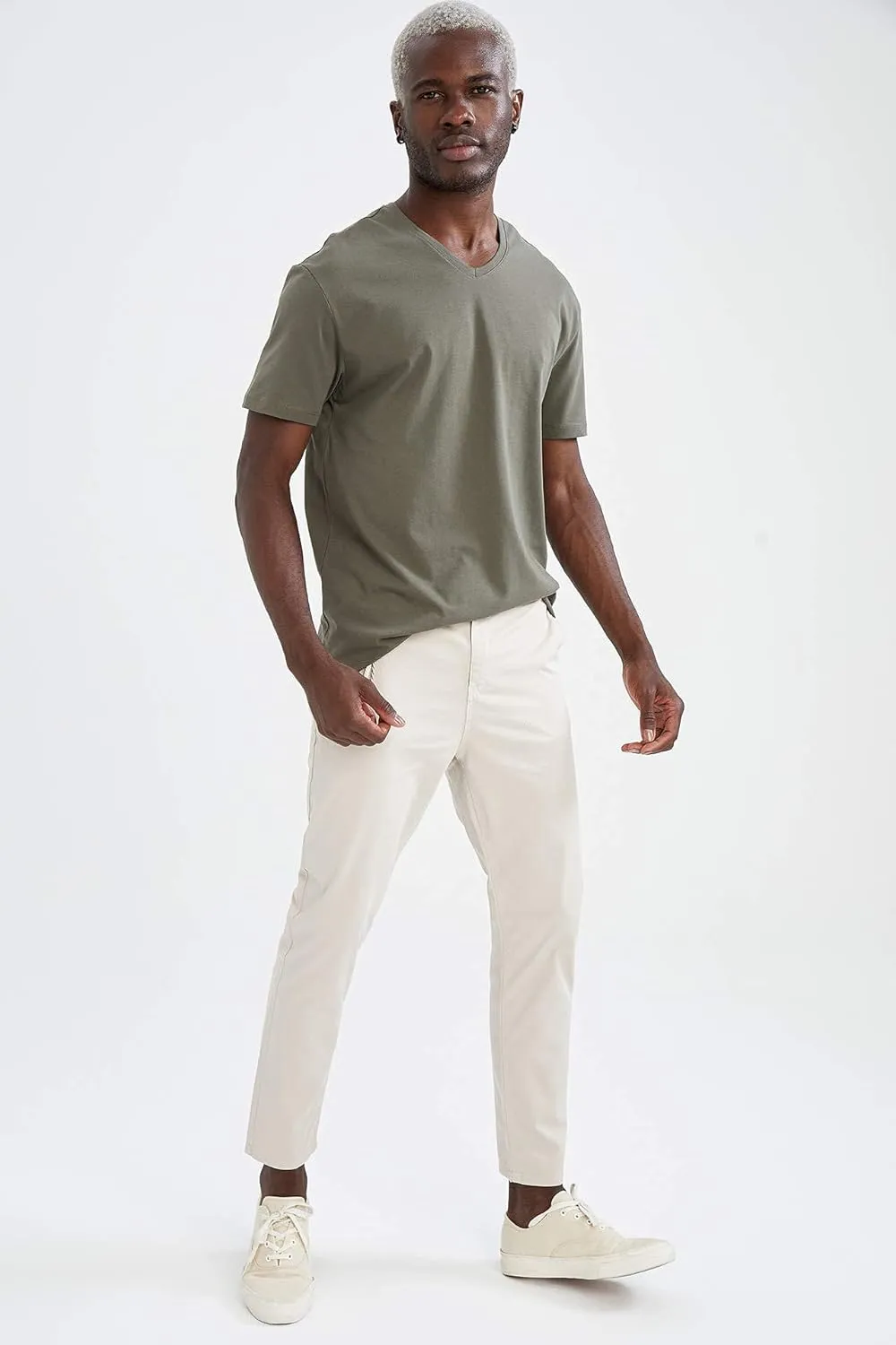 DeFacto Set of Short Sleeve Crew Neck Oversized T Shirts for Men 100% Cotton 2-Pack – Men Oversized Crew Neck T-Shirts
