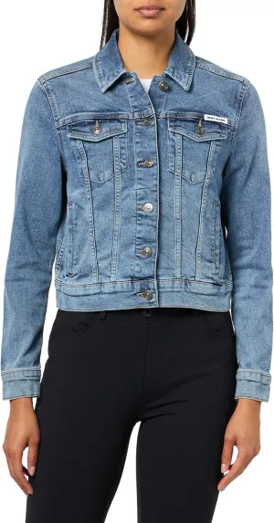 DKNY Women's Denim Fashionable Cropped Jeans Jacket