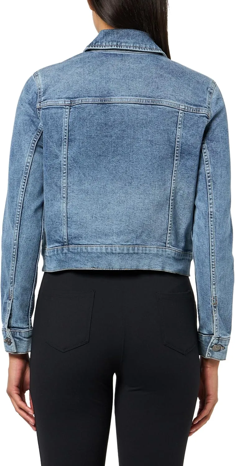 DKNY Women's Denim Fashionable Cropped Jeans Jacket