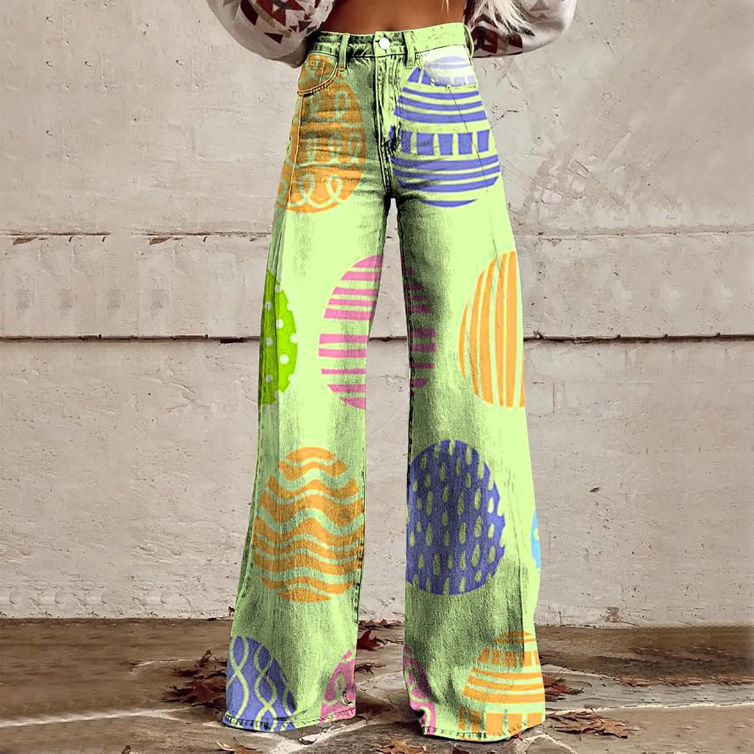 Easter Jeans Women 2025 Mid Rise Barrel Jeans for Women Wide Leg Loose Y2K Baggy Jeans Denim Pants with Pockets