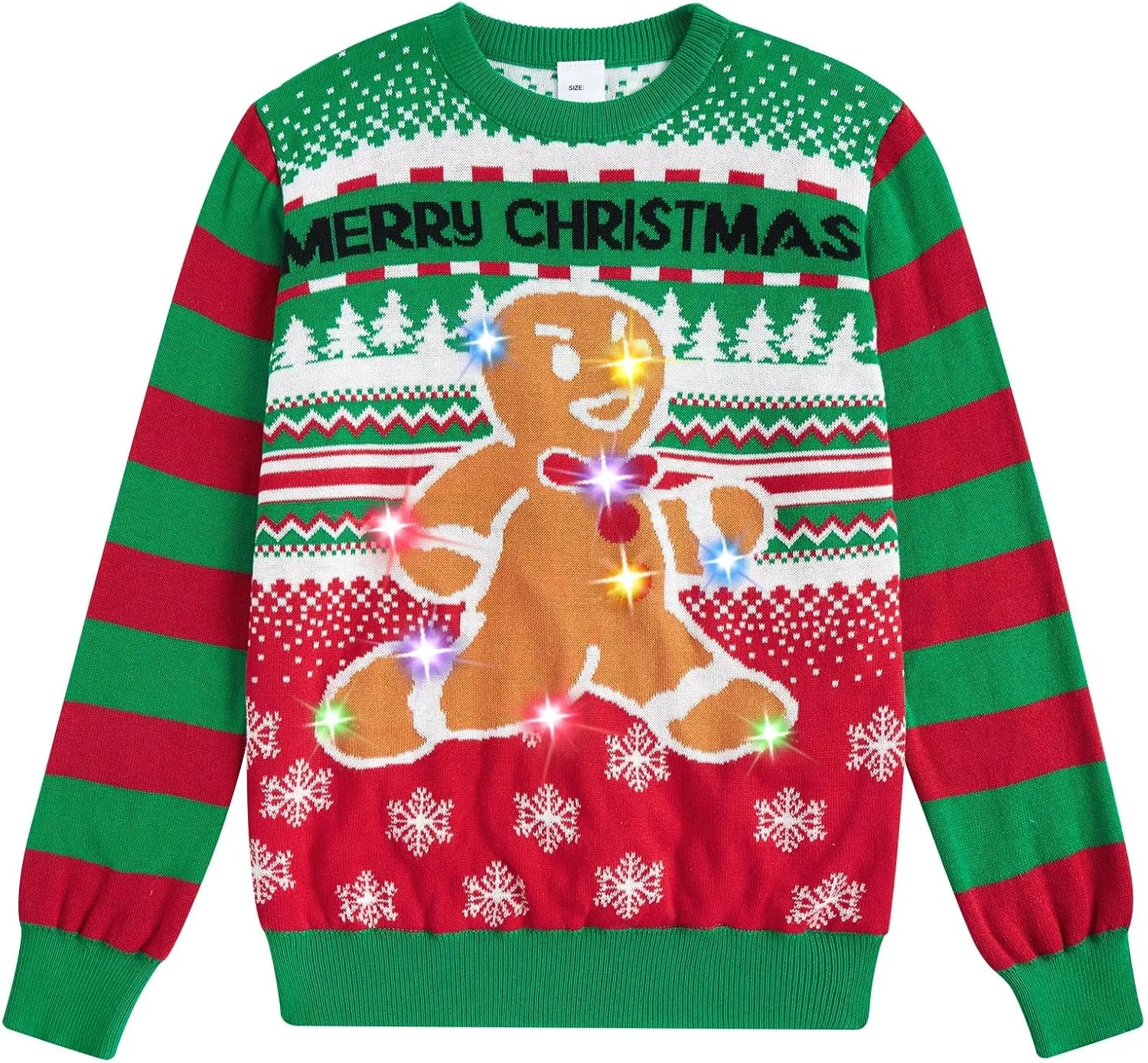 Enlifety 5-14T Kids Ugly Christmas Sweaters Boys LED Light Up Xmas Knitted Pullover