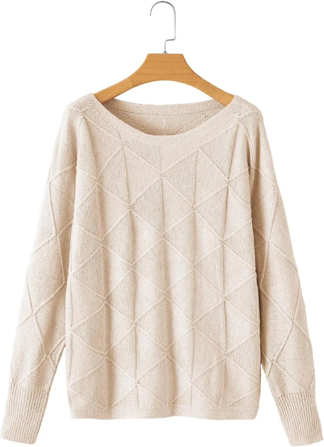 EVALESS Casual Crewneck Sweaters for Women Fall Spring 2025 Lightweight Long Batwing Sleeve Pullover Sweaters Tops Clothes