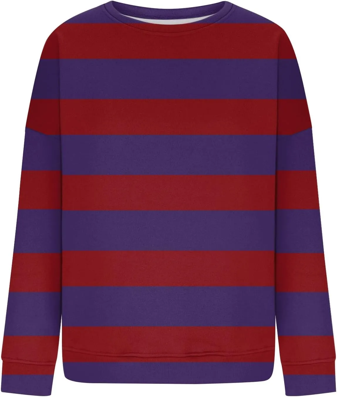Fall Sweatshirts For Women Crew Neck Striped Pullover Trendy Crop Sweatshirts Winter Long Sleeve Sweaters Plus Size