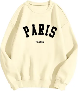 Fleece Women Set Women's Letter Graphic Hoodies Oversized Pullover Tops Casual Long Sleeve Hooded Print