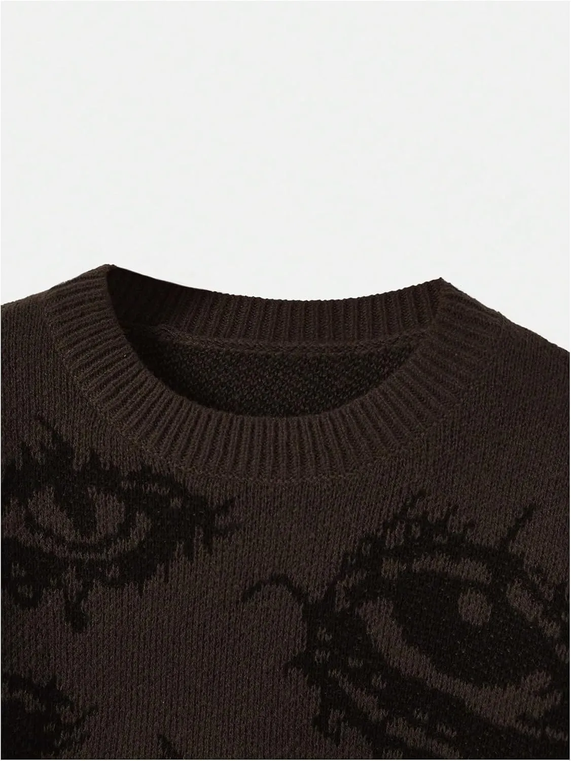 Floerns Women's Goth Grunge Punk Halloween Christmas Graphic Print Long Sleeve Drop Shoulder Sweaters Pullover Tops