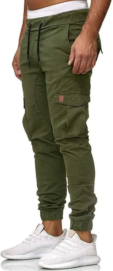GIERIDUC Men's Cargo Fleece Jogger Sweatpant Mens Pajama Pants Long Length Men's Khaki Corduroy Pants Mens Outdoor Work Pants