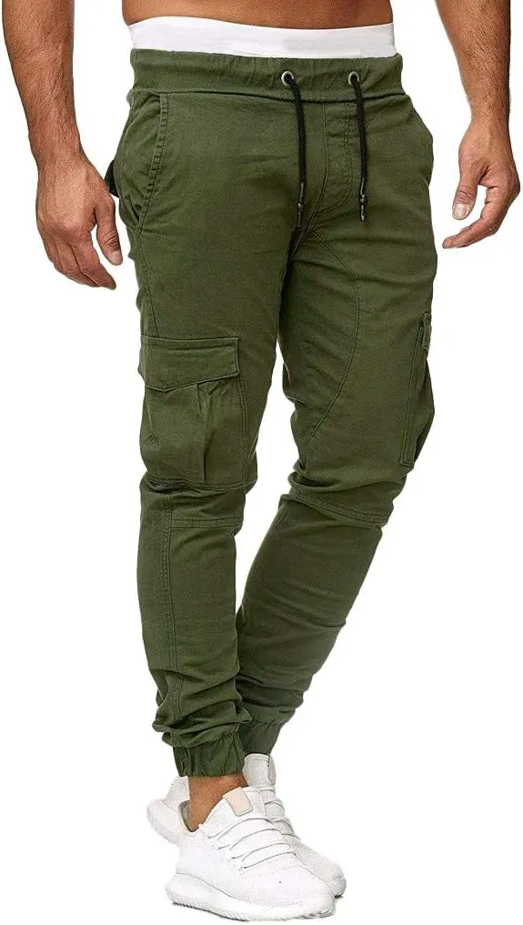GIERIDUC Men's Cargo Fleece Jogger Sweatpant Mens Pajama Pants Long Length Men's Khaki Corduroy Pants Mens Outdoor Work Pants