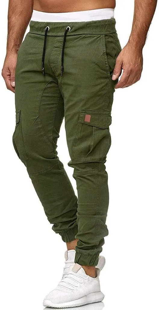 GIERIDUC Men's Cargo Fleece Jogger Sweatpant Mens Pajama Pants Long Length Men's Khaki Corduroy Pants Mens Outdoor Work Pants