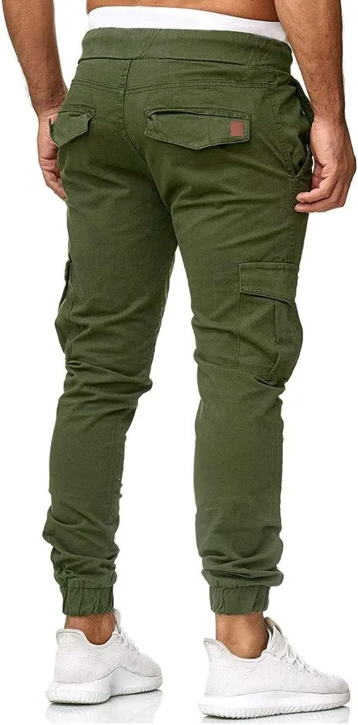 GIERIDUC Men's Cargo Fleece Jogger Sweatpant Mens Pajama Pants Long Length Men's Khaki Corduroy Pants Mens Outdoor Work Pants